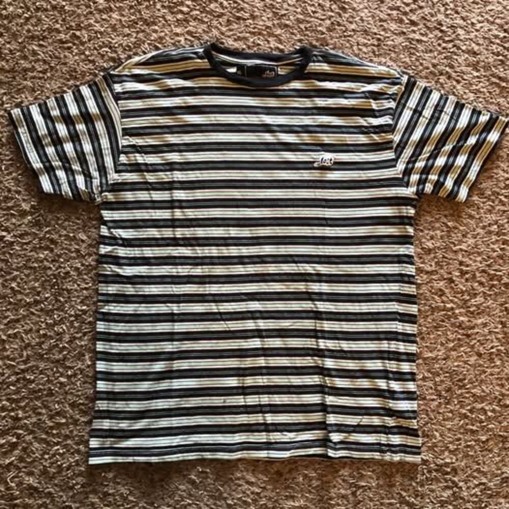 Y2K Lost Enterprises Striped Skate Surf T Shirt